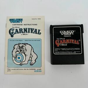 Carnival ColecoVision Game & Manual 1982 SEGA Arcade Port TESTED WORKS Vintage